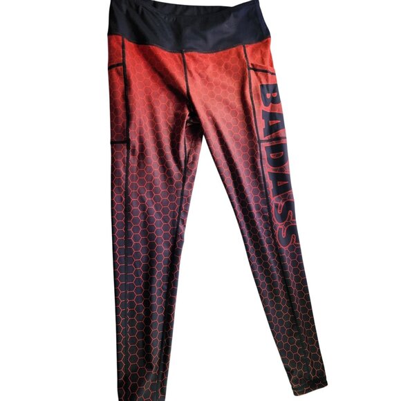 CVG Womens reversible Camo & Honeycomb Leggings High Waist & Pockets workout med - Picture 2 of 6